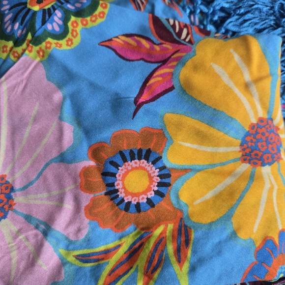 New Farm Rio Full Garden Swim Beach Cover-Up Fringe Reversible Skirt Sarong O/S - Picture 6 of 7